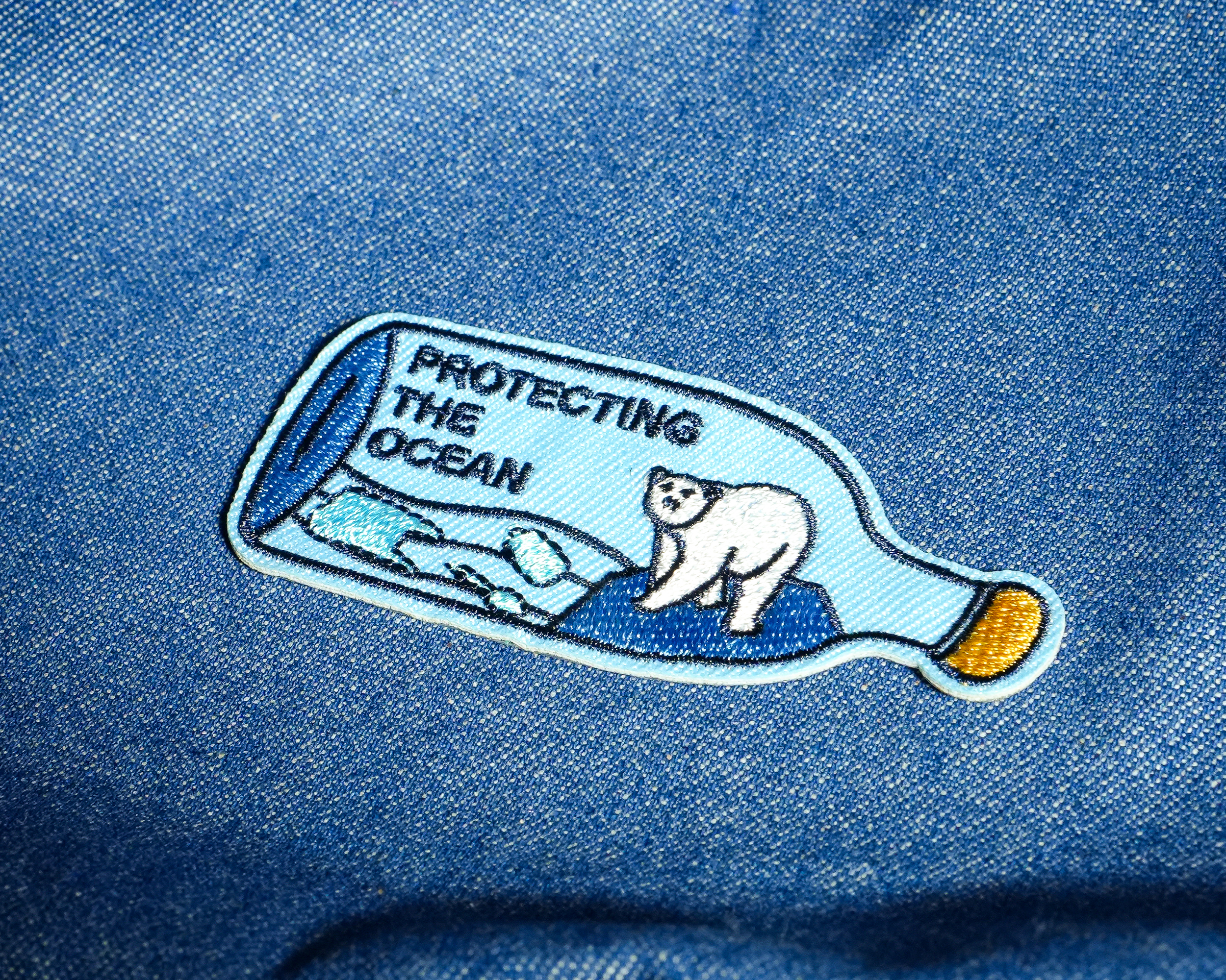 Ocean Polar Bear Embroidery Patch (3 x 7.5cm) Secondary image