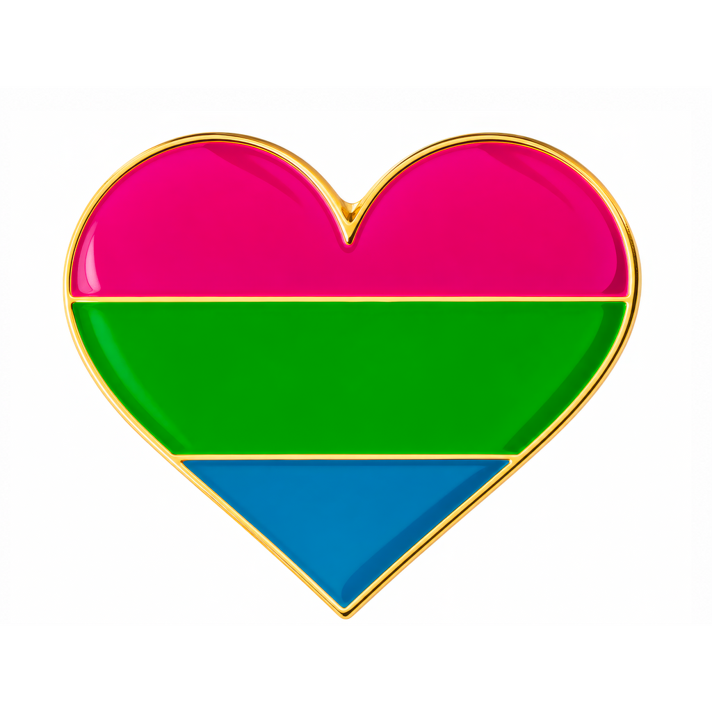 Polysexual Pride Heart Enamel Pin Badge
