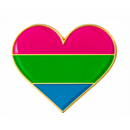 Polysexual Pride Heart Enamel Pin Badge