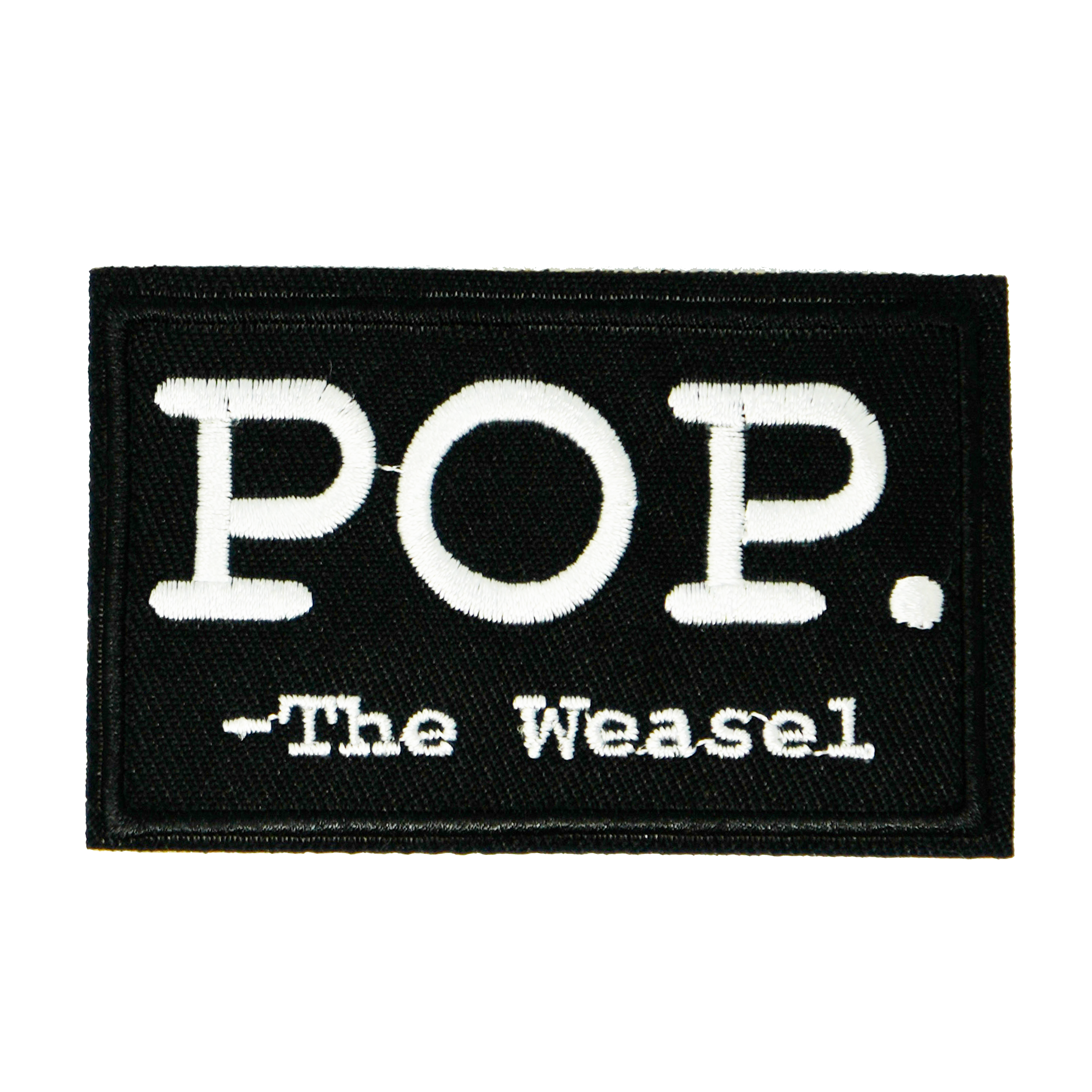 Pop The Weasel Black Iron On Patch (7.8 x 5cm) Main image