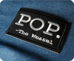 Pop The Weasel Black Iron On Patch (7.8 x 5cm)