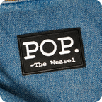 Pop The Weasel Black Iron On Patch (7.8 x 5cm)