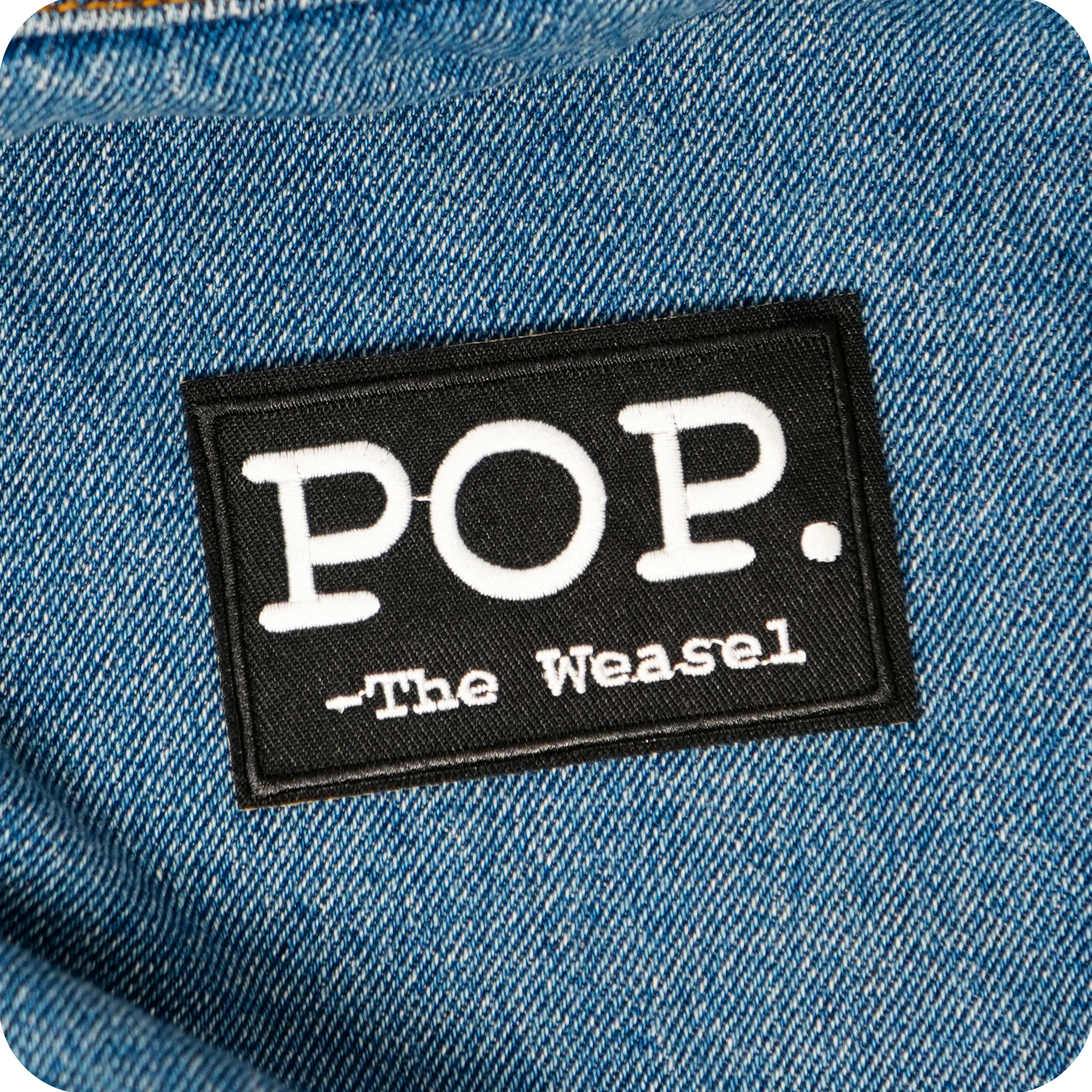 Pop The Weasel Black Iron On Patch (7.8 x 5cm)