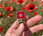 Lest We Forget Gold Poppy Flower Pin Badge