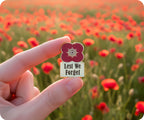 Lest We Forget Gold Poppy Flower Pin Badge