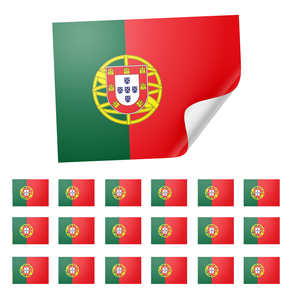 20 X Portugal Flag Stickers