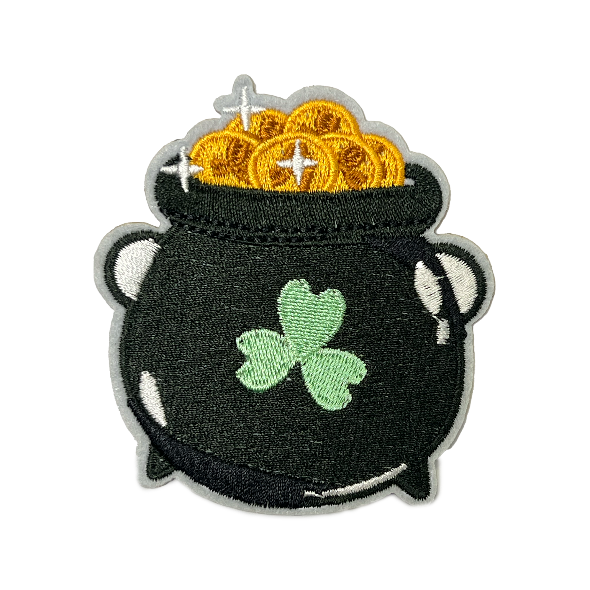 Irish Pot Of Gold Embroidery Patch (8 x 7cm) Main image