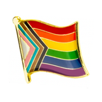 Insignia de pin LGBTQ+ con flecha del orgullo del progreso 