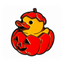 Halloween Pumpkin Duck Enamel Lapel Pin Badge