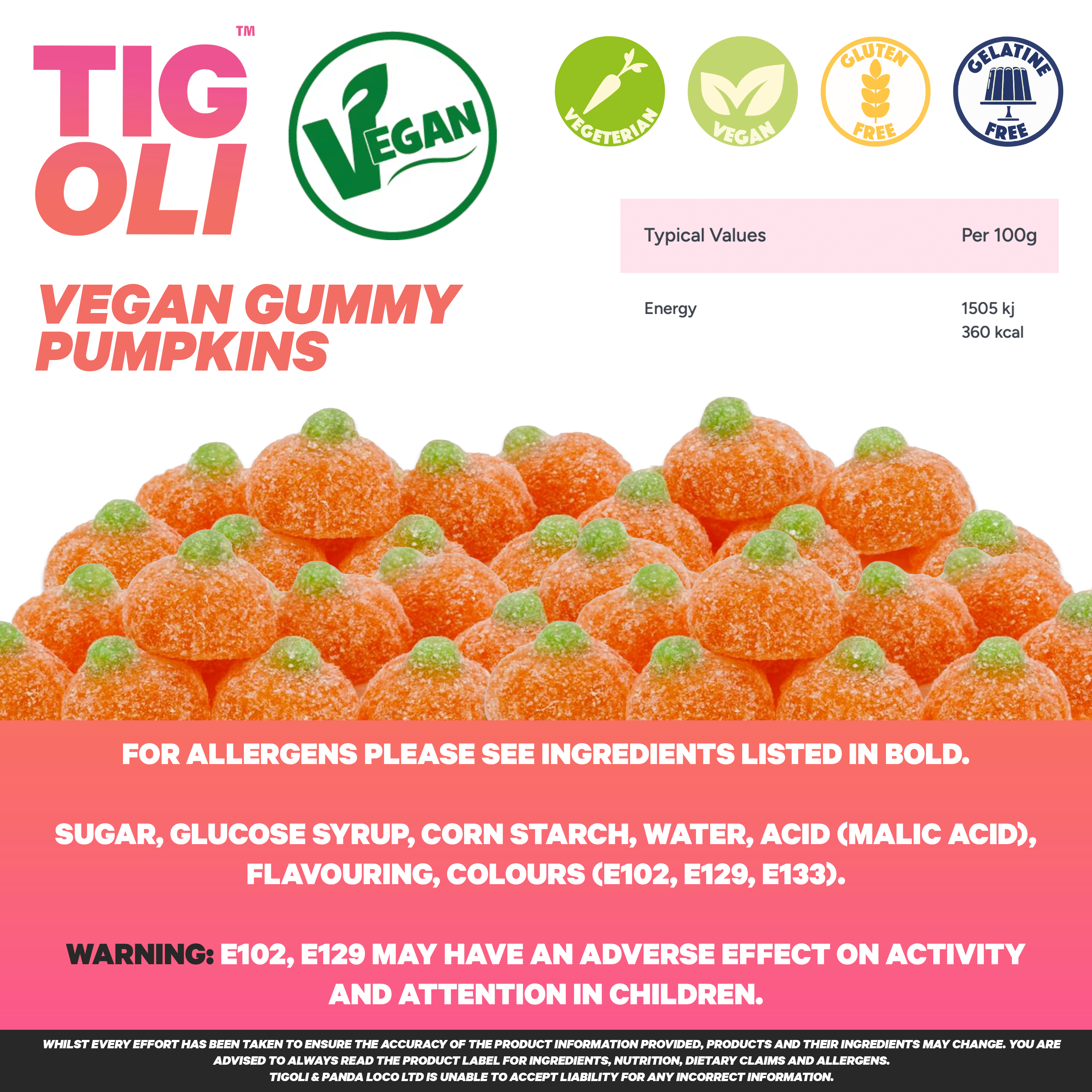 Anti-Grumpy Git Prescription Pumpkin Halloween Gummies, 36g | Vegetarian
