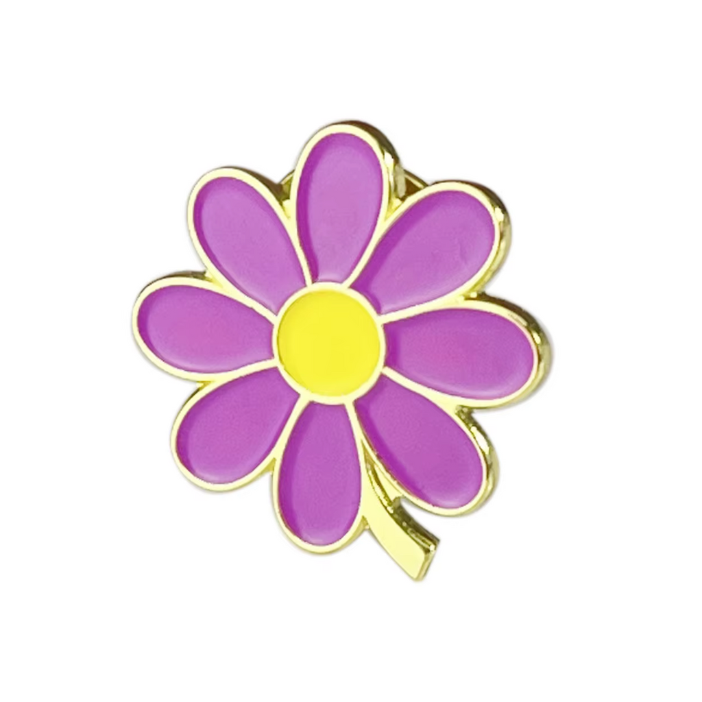 Purple Flower Pin Badge