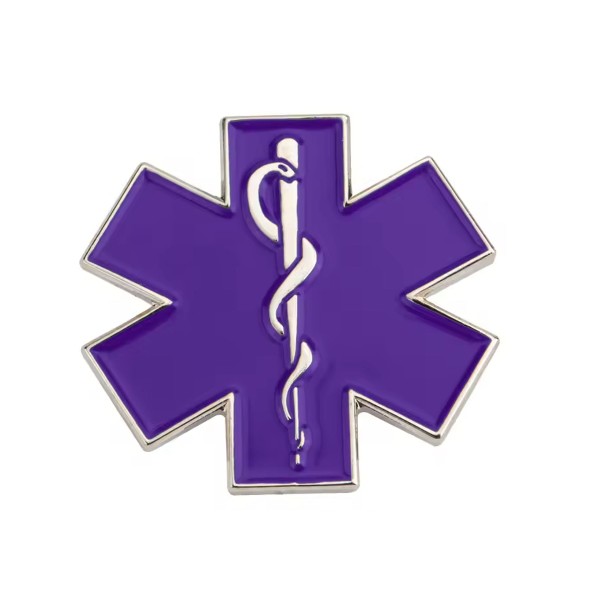 Purple Medical Ambulance Star Pin Badge