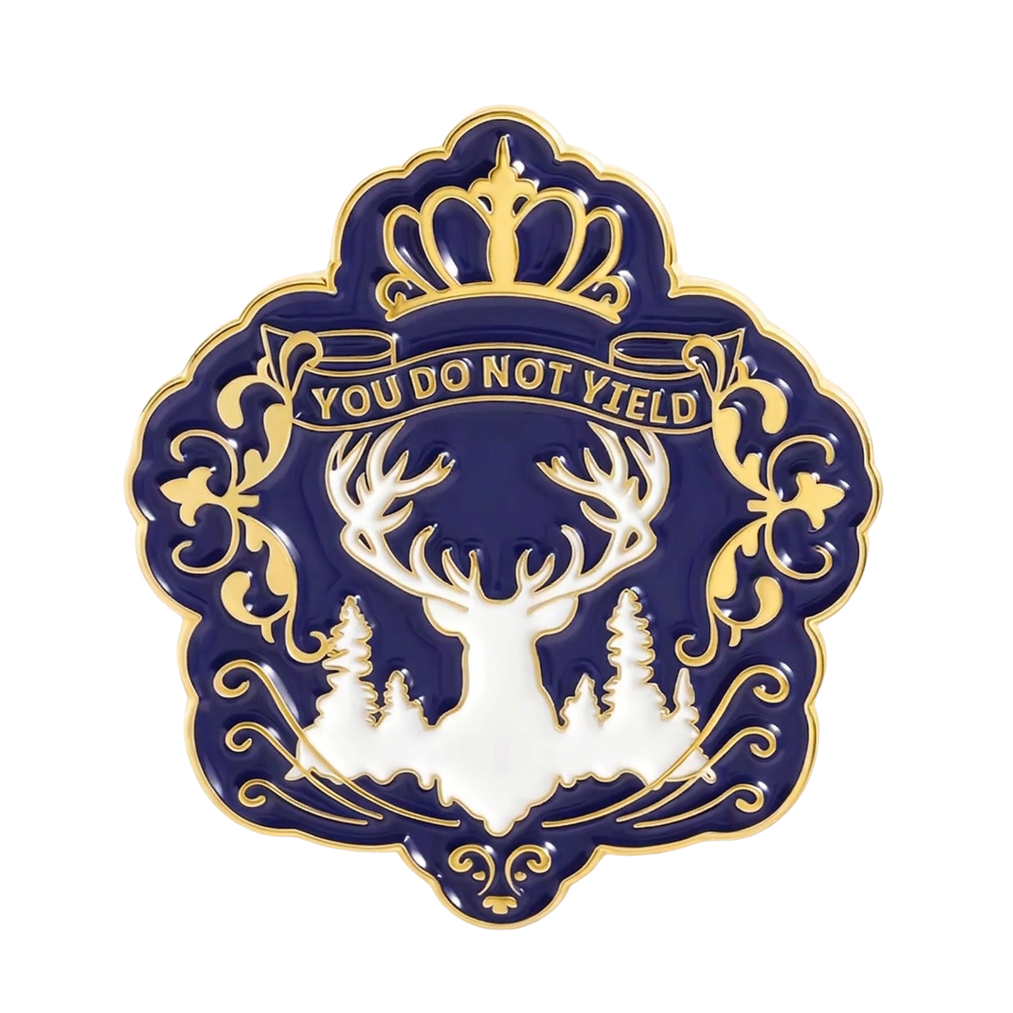 You Do Not Yield Stag Enamel Lapel Pin Badge Imagen principal del producto
