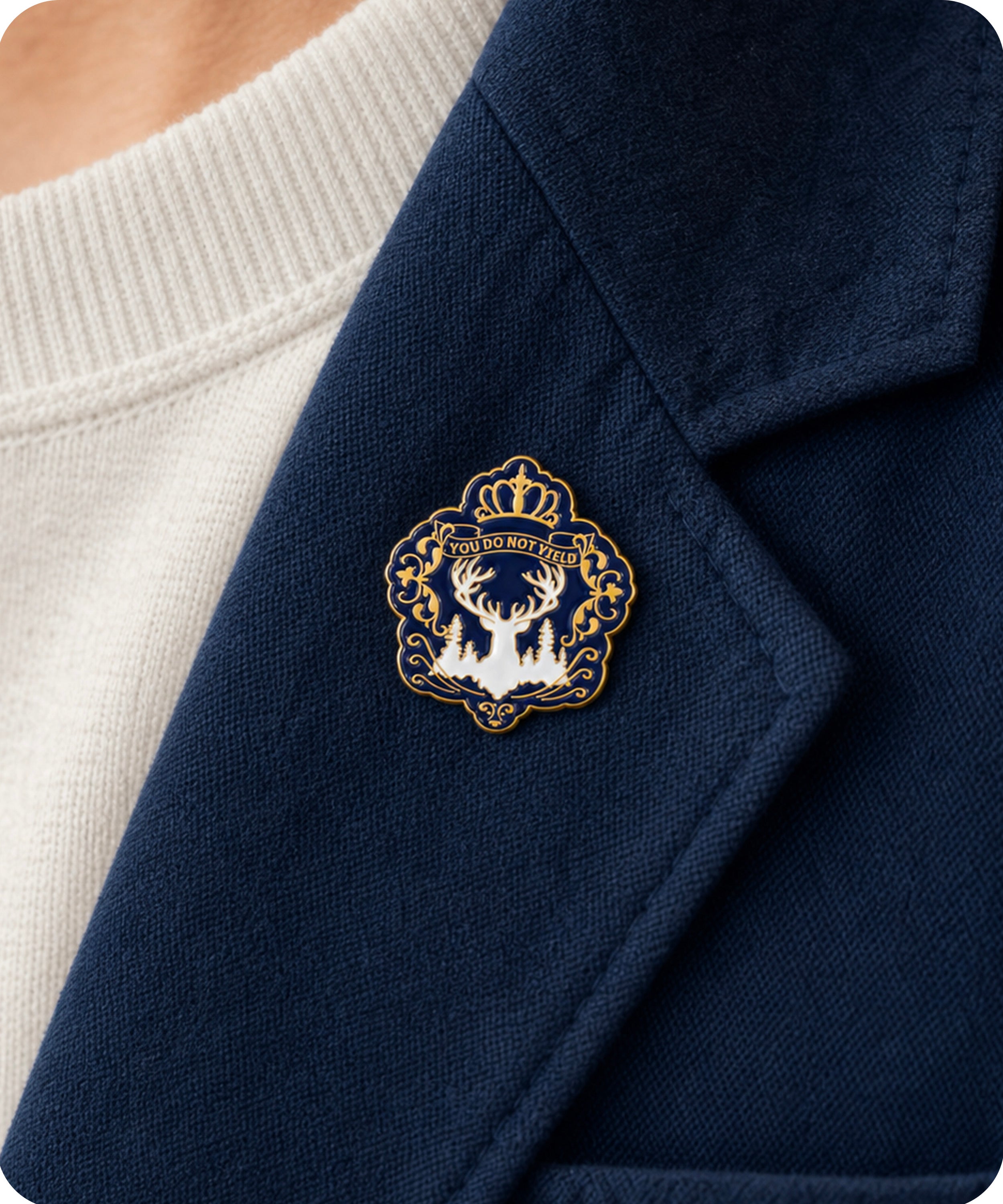 You Do Not Yield Stag Enamel Lapel Pin Badge