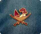 Qatar Crossed Swords & Boats Pin Badge