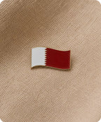 Qatar Rectangle Wave Flag Enamel Pin Badge