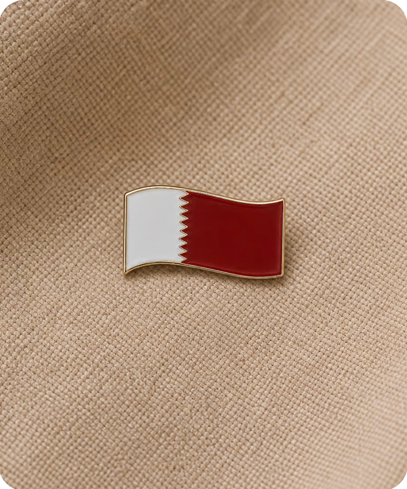 Qatar Rectangle Wave Flag Enamel Pin Badge