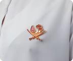 Qatar Crossed Swords & Boats Pin Badge