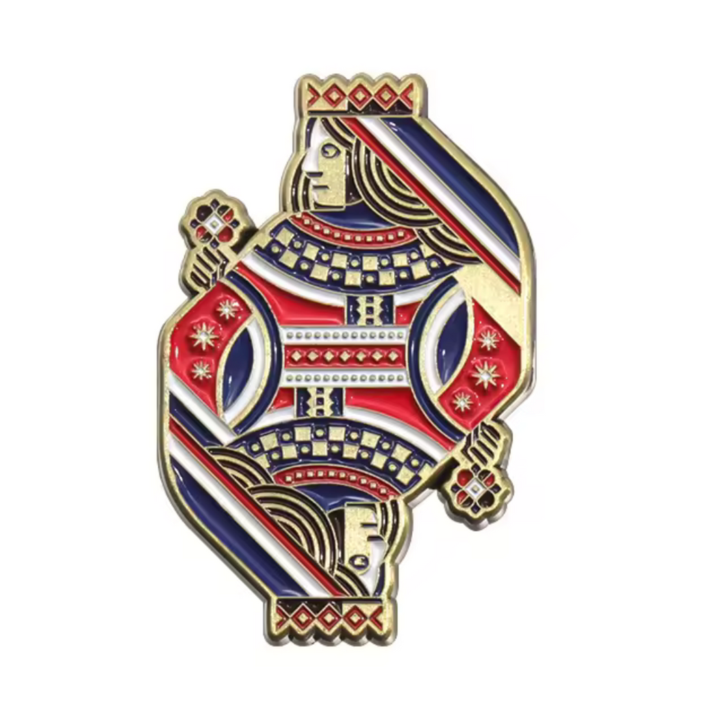 Queen Card Suits Poker Pin Badge