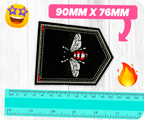 Red Bumblebee On Black Shield Iron On Patch (9 x 7.5cm)