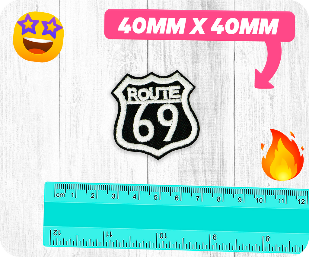 Route 69 United States Highway Iron On Patch (4 x 4cm)