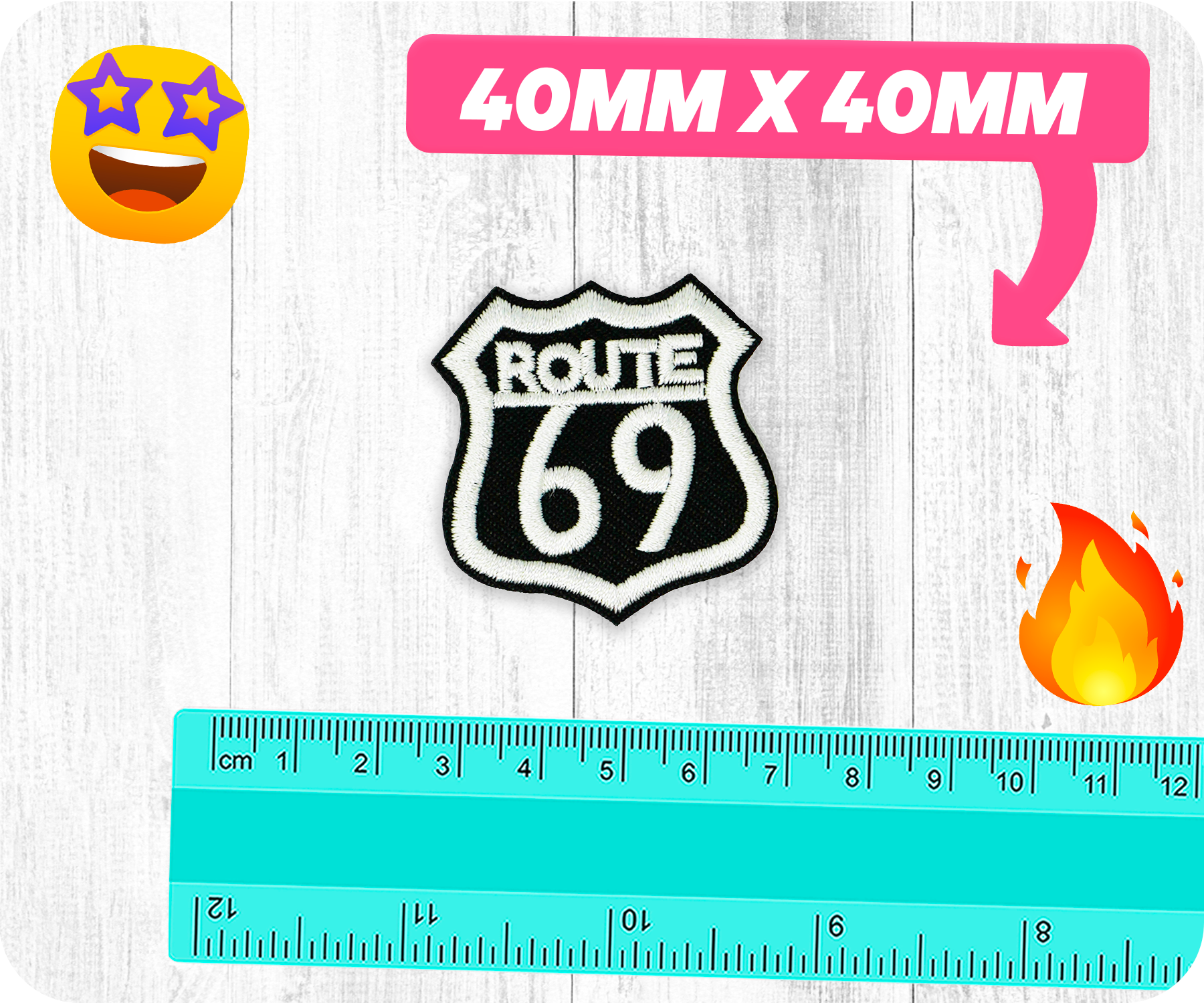 Route 69 United States Highway Iron On Patch (4 x 4cm)