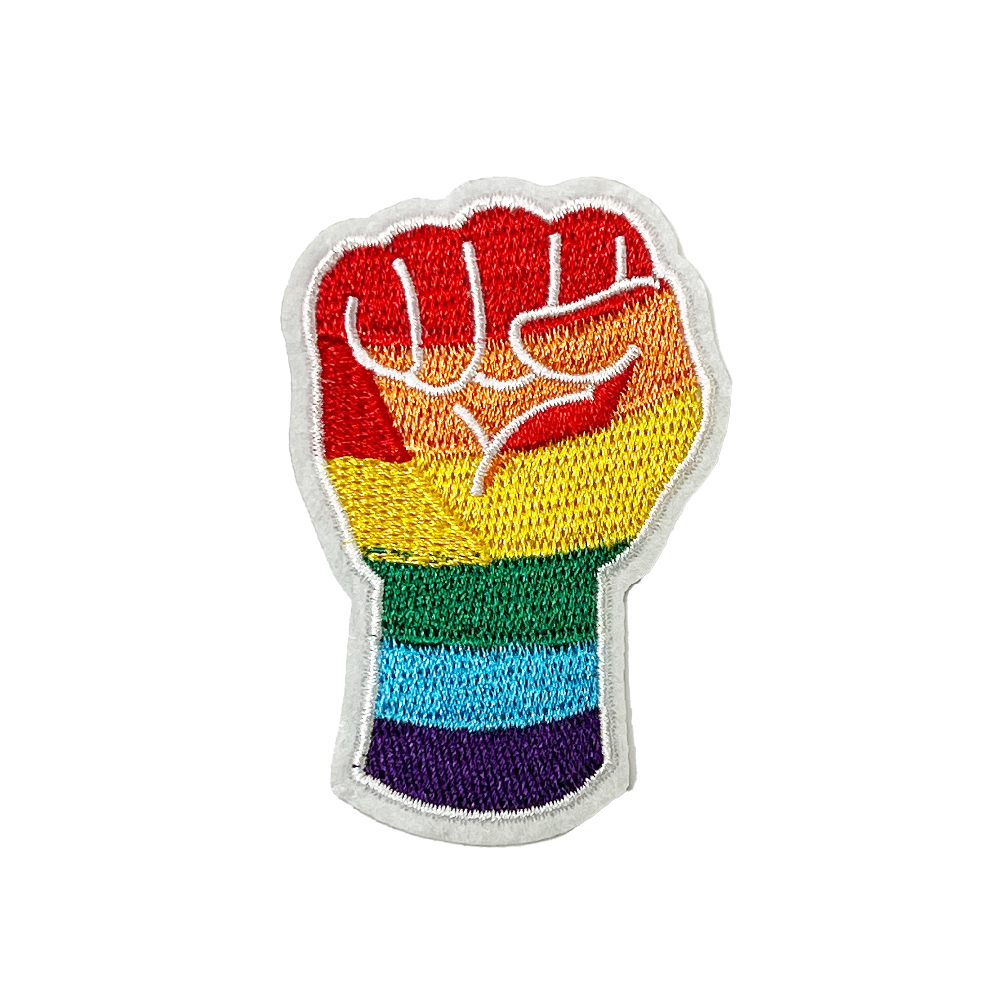 Rainbow Fist Embroidery Patch (4 x 6cm)