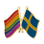 Rainbow & Sweden Friendship Pin Badge