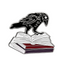 Raven On Book Enamel Lapel Pin Badge