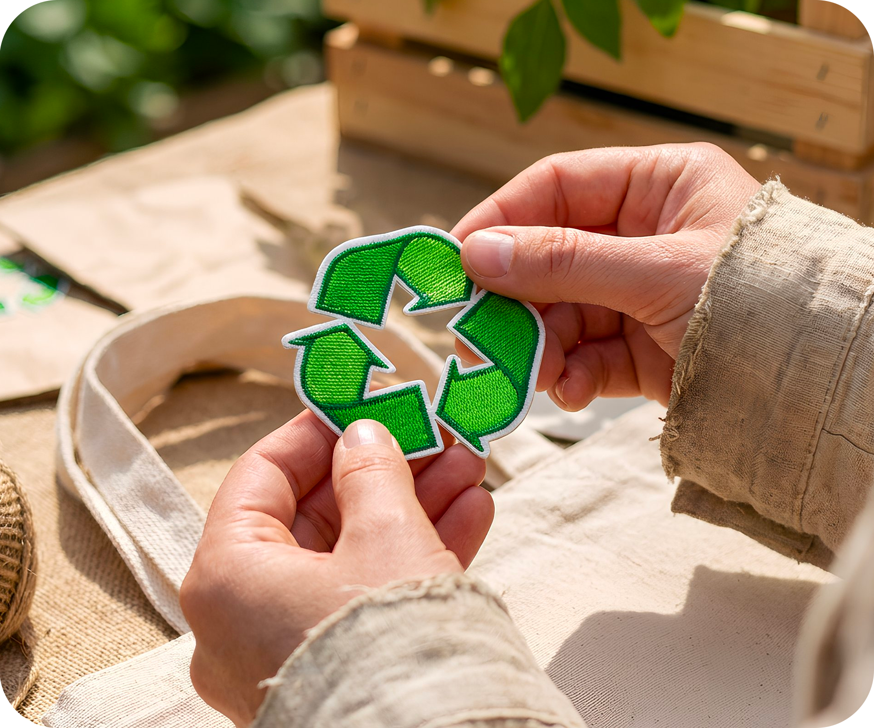 Recycle Symbol Earth Climate Iron On Patch (6.5 x 6.5cm) Secondary image