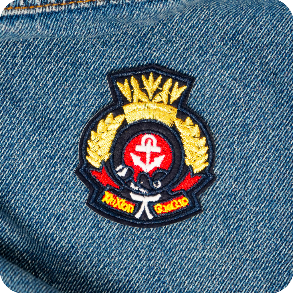 Navy Officer Cap Badge Anchor Iron On Patch (7 x 6cm)