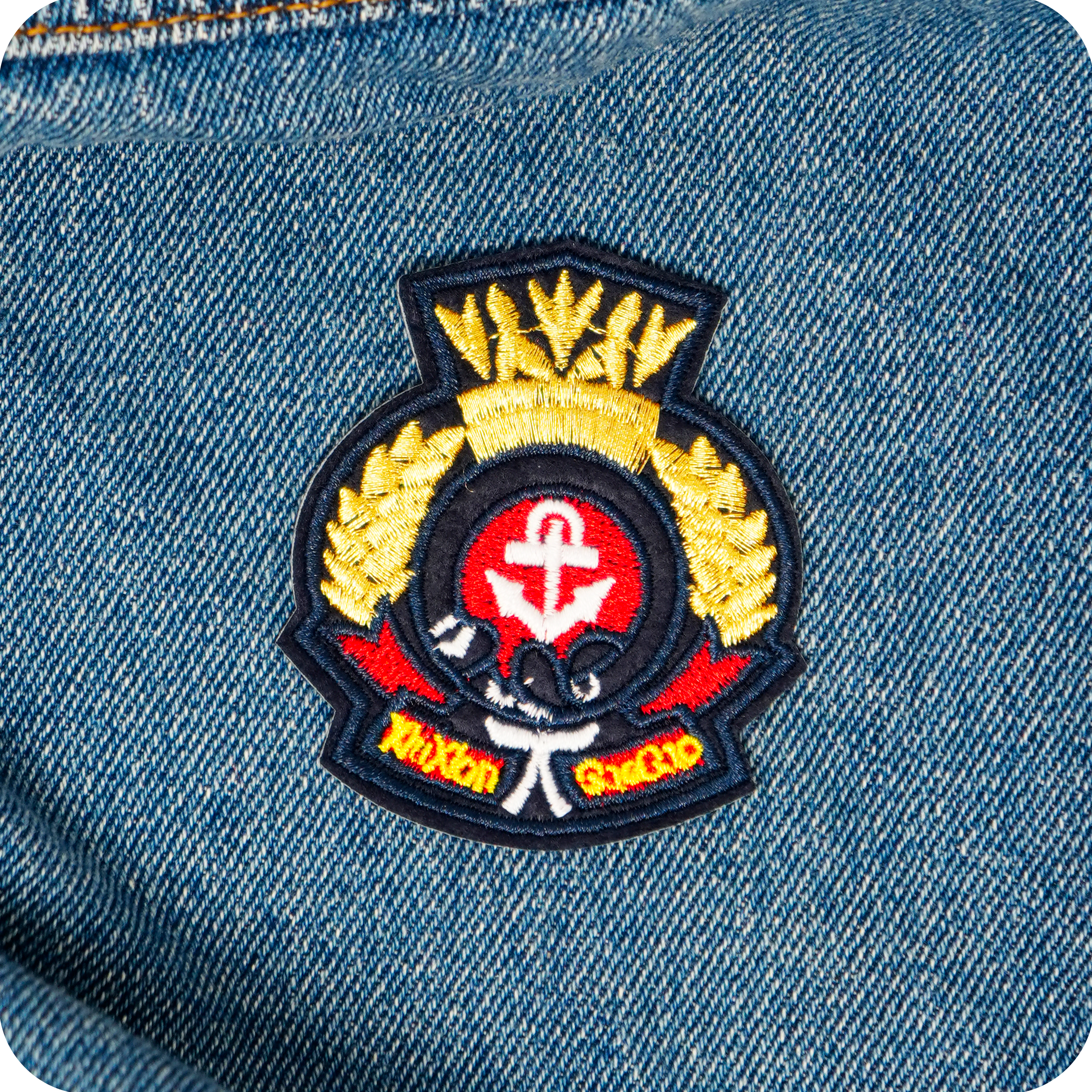 Navy Officer Cap Badge Anchor Iron On Patch (7 x 6cm)