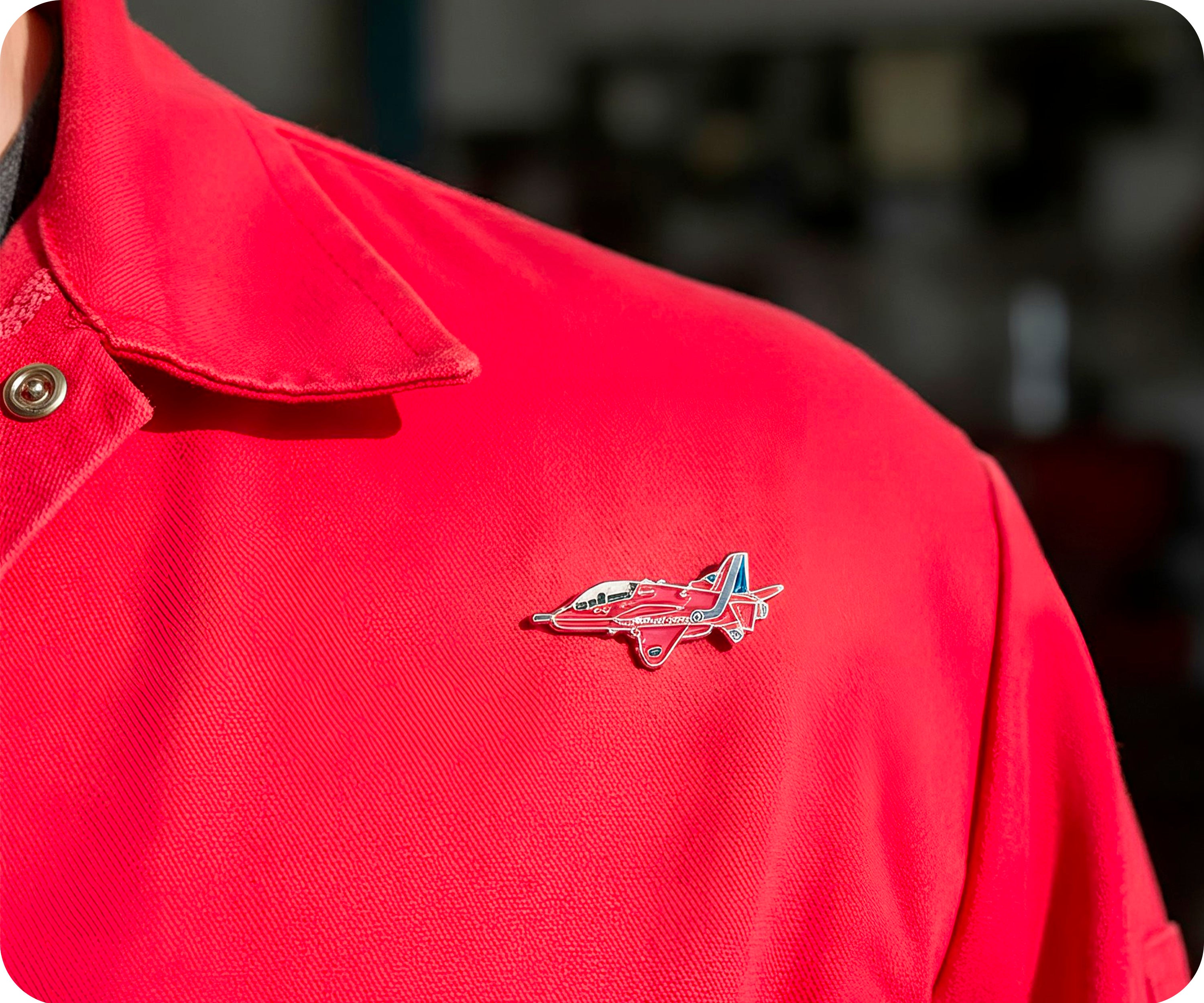Red Jet Air Force Pin Badge