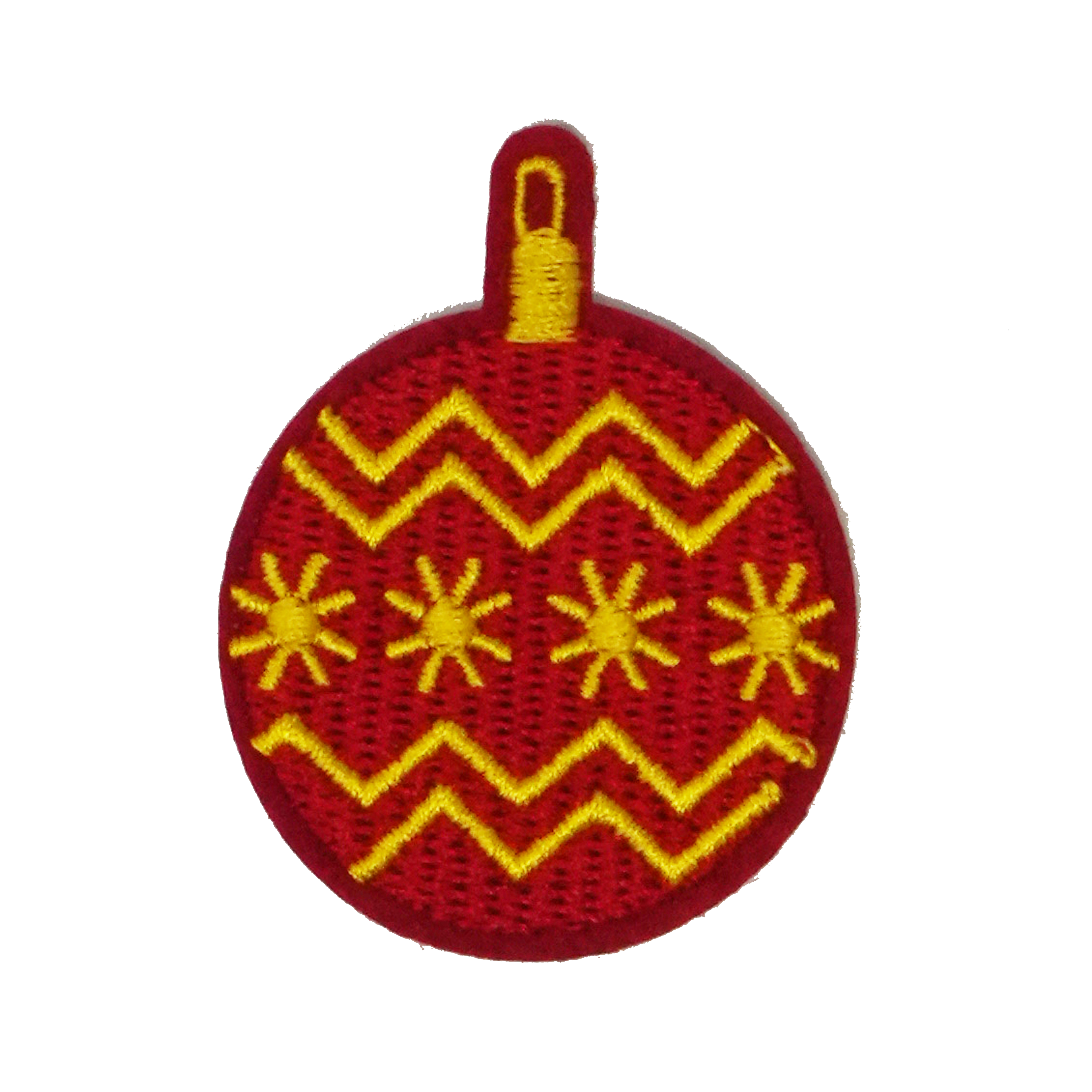 Red Bauble Christmas Decoration Patch Iron On (4 x 4cm) Main image