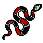 Slithering Coral Snake Iron On Patch (13 x 7cm)