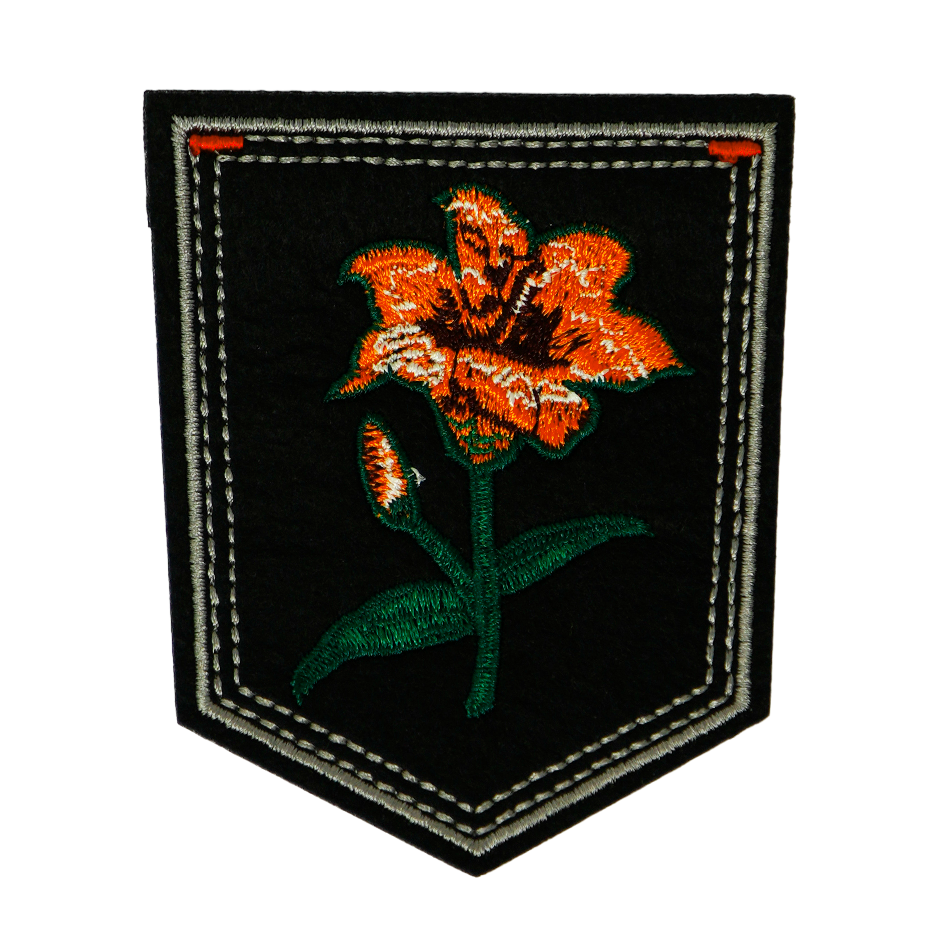 Tiger Lilly Black Shield Iron On Patch (7.6 x 9cm) Main image