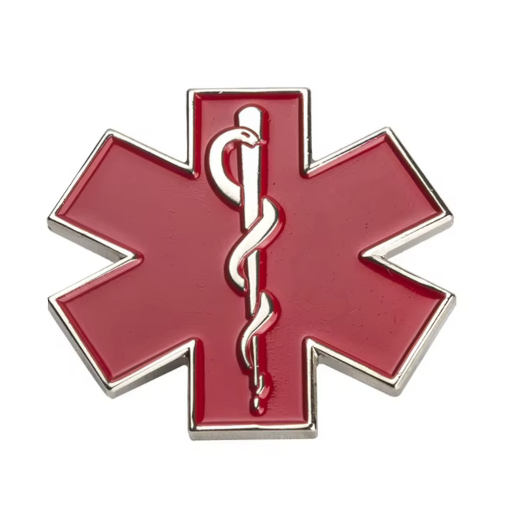 Red Medical Ambulance Star Pin Badge