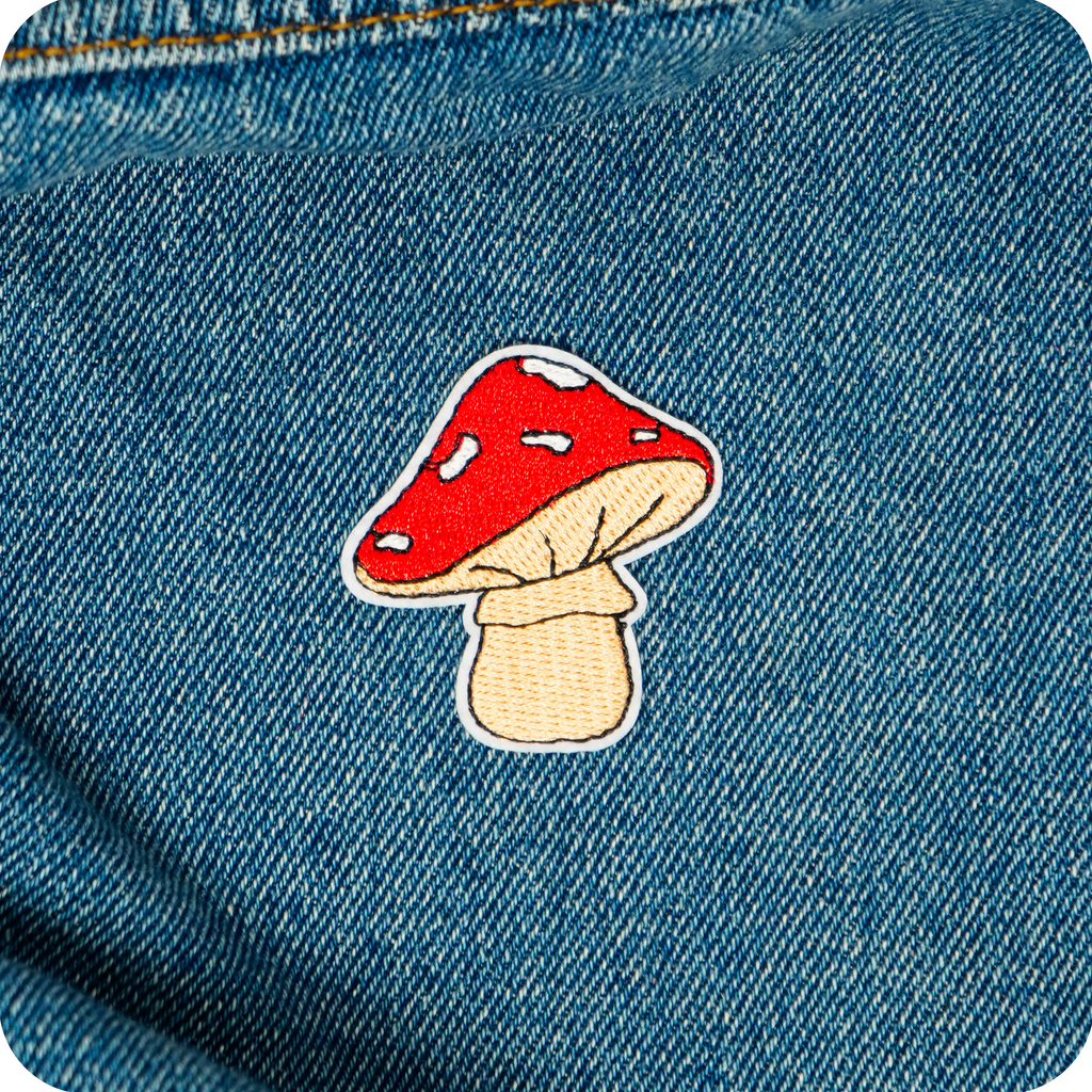Red Mushroom Toadstools Shroom Iron On Patch (4 x 5cm)