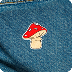 Red Mushroom Toadstools Shroom Iron On Patch (4 x 5cm)
