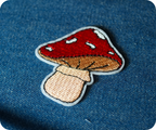 Red Mushroom Toadstools Shroom Iron On Patch (4 x 5cm)