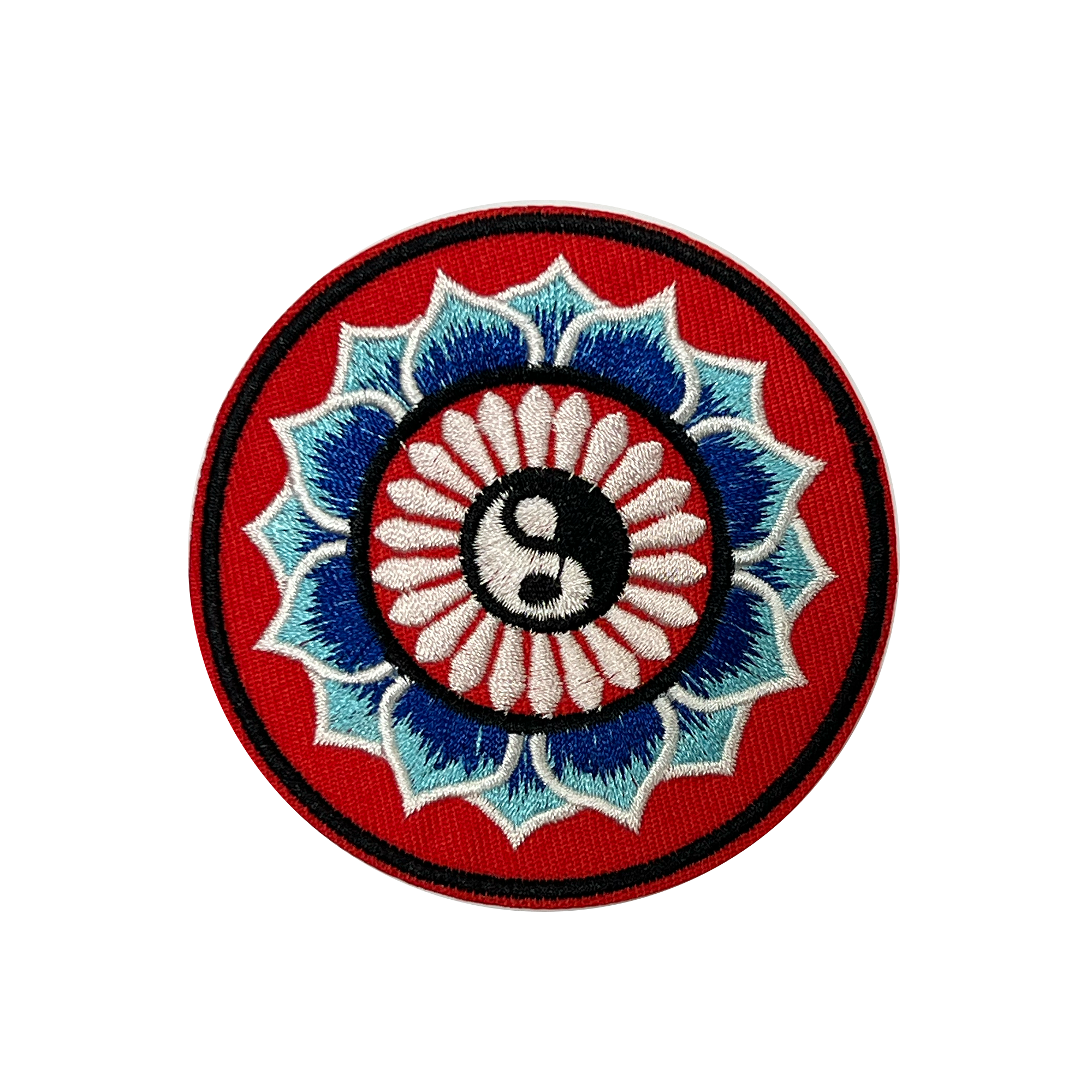 Ying & Yang Lotus Embroidery Patch (7.5cm) Main image
