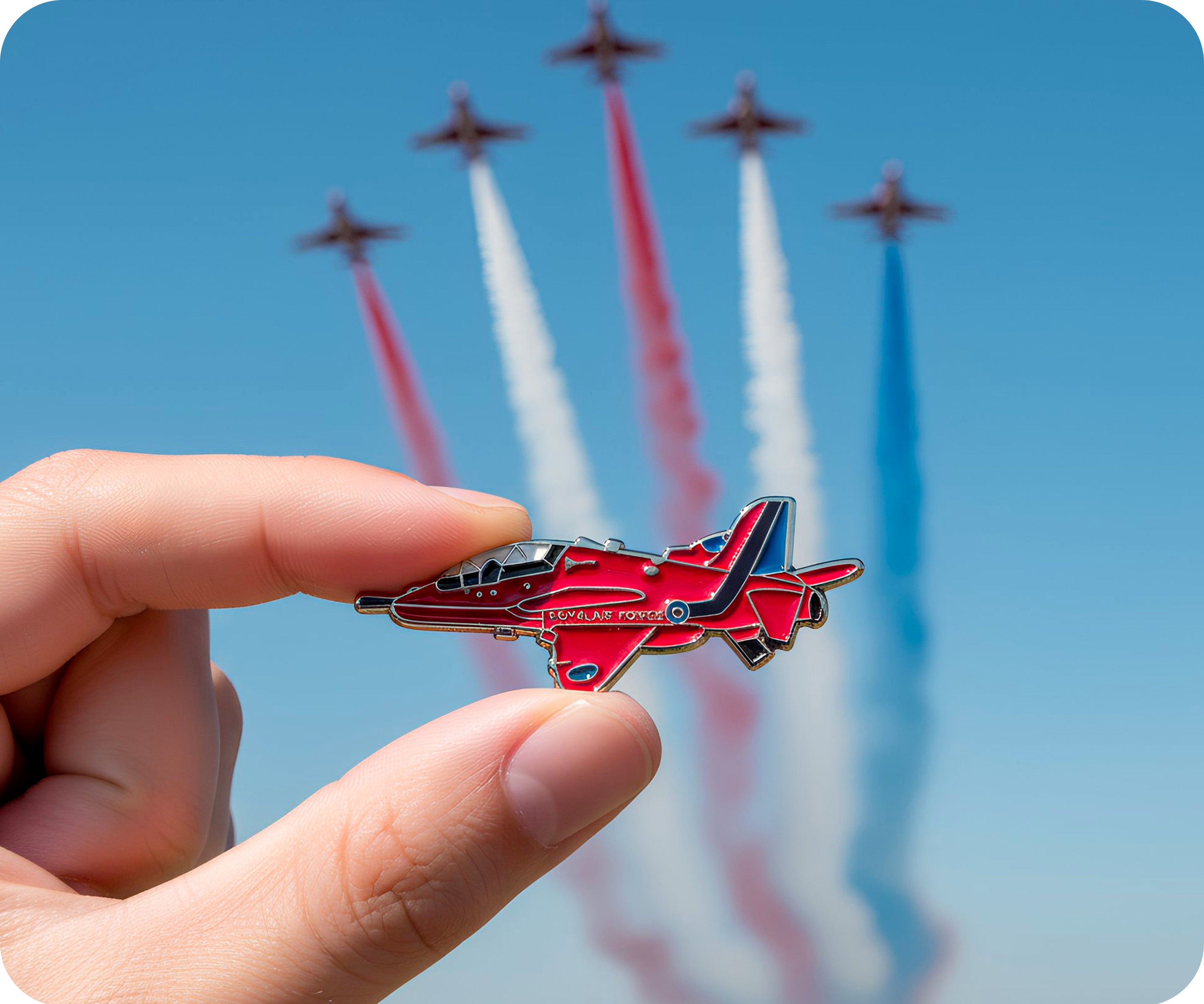 Red Jet Air Force Pin Badge