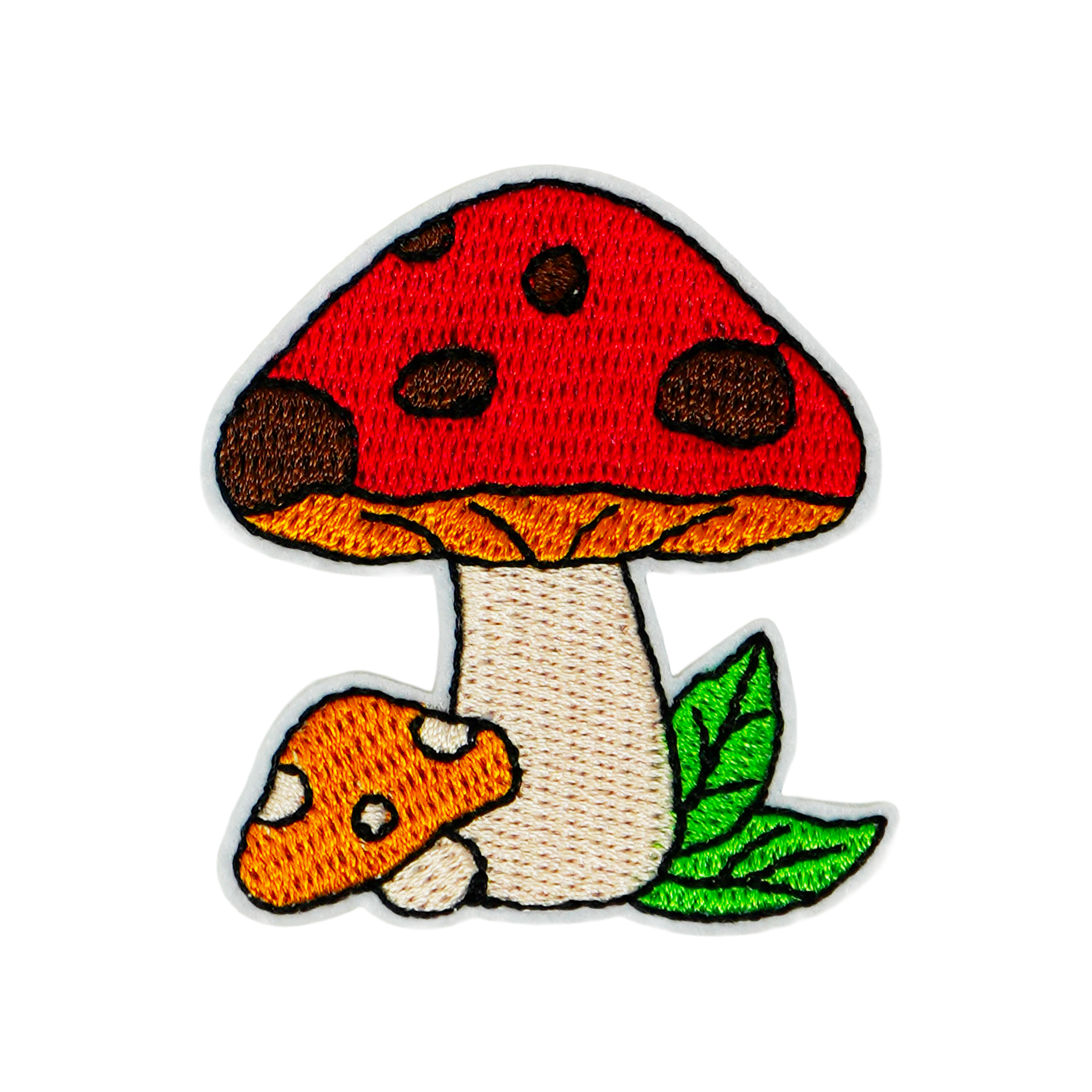 Red & Orange Mushrooms Toadstool Shroom Iron On Patch (5.4 x 4.7cm) Main image