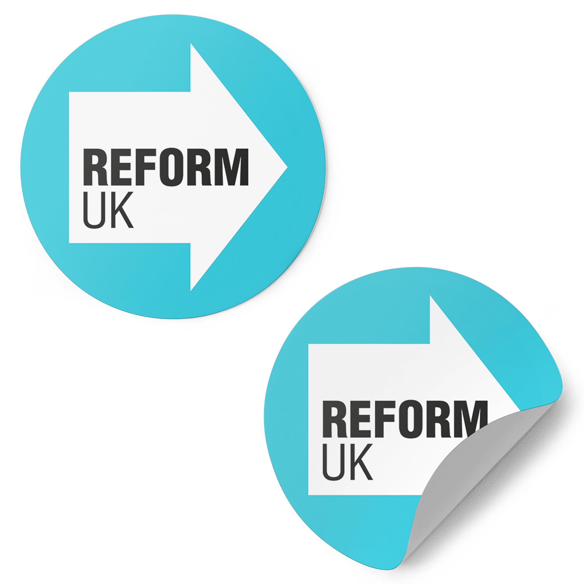 12 X Reform UK Vinyl Round 5cm Stickers Main image