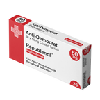 Anti-Democrat Pill Medication Box Realistic Prescription Joke Gag Funny + Free Prescription Bag