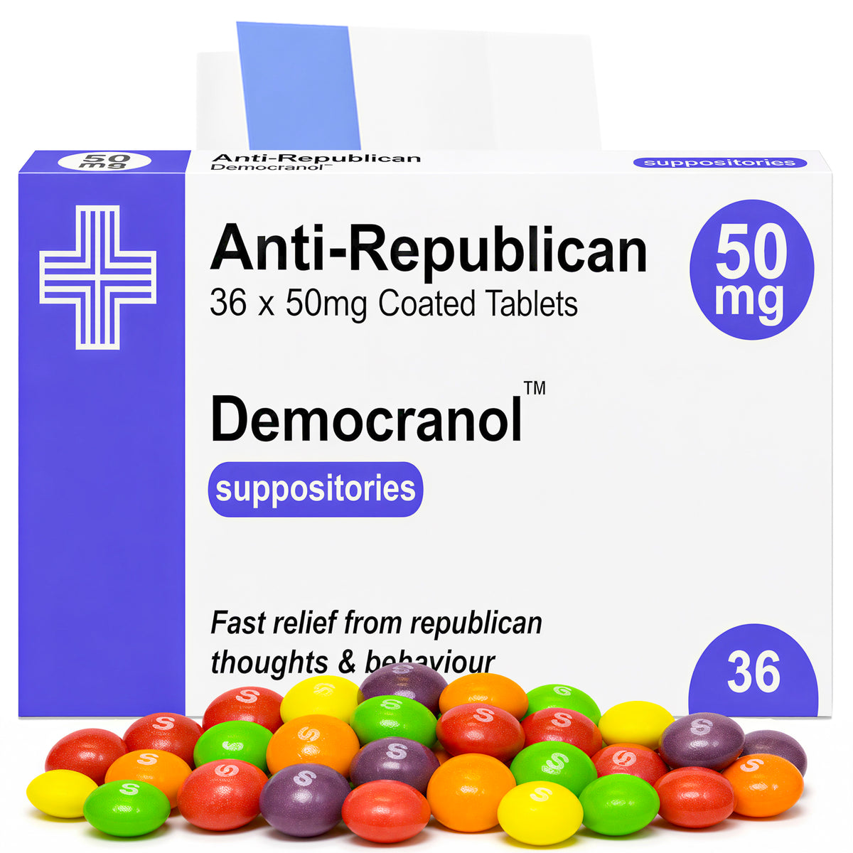 Anti-Republican Democranol Prescription Joke Sweets, 36g | Vegan & Vegetarian Main image