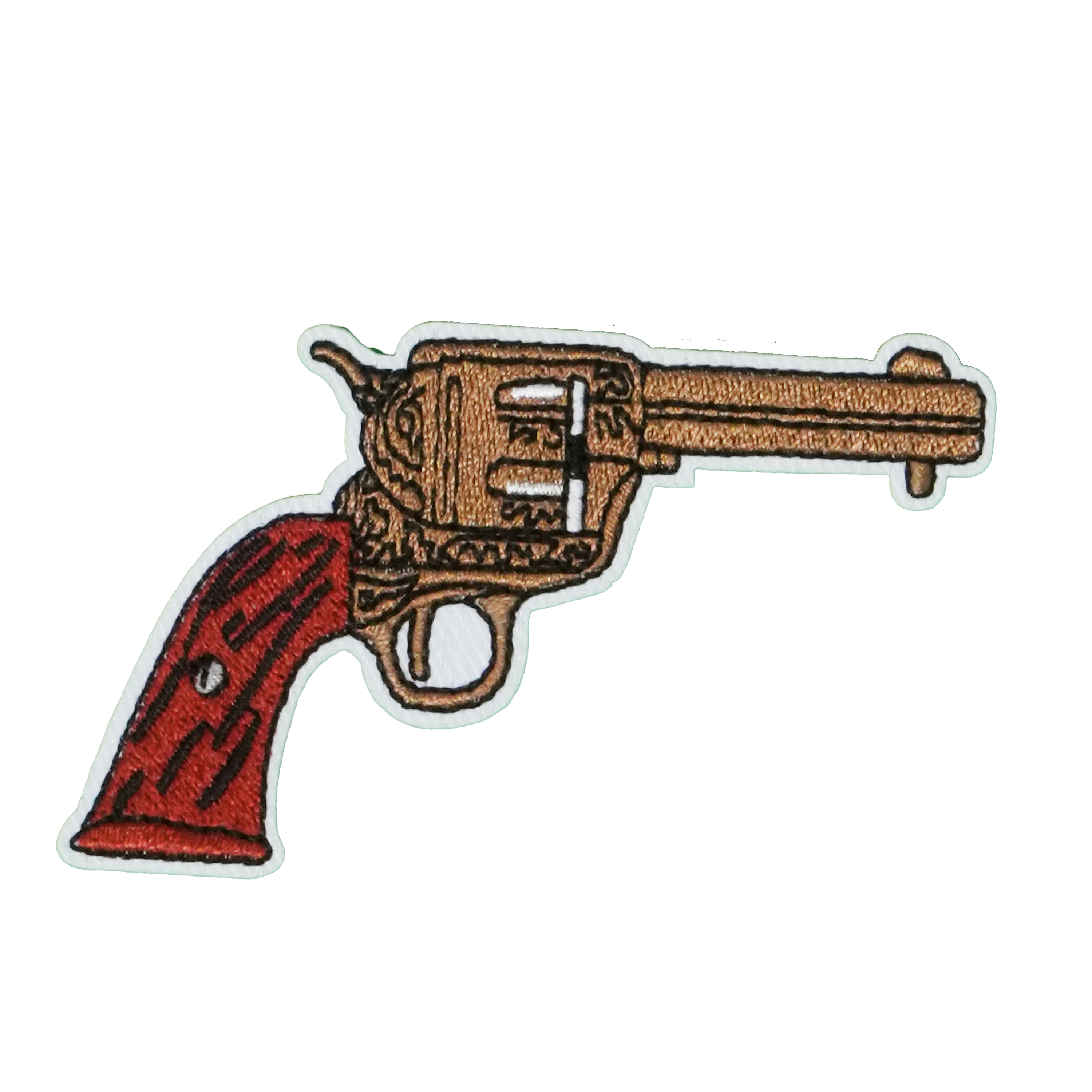 Revolver Wild West Patch Iron On (7 x 4cm) Main image