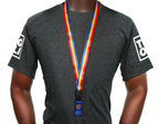 Romania Flag Lanyard – Tricolour Red, Yellow & Blue Neck Strap with National Emblem