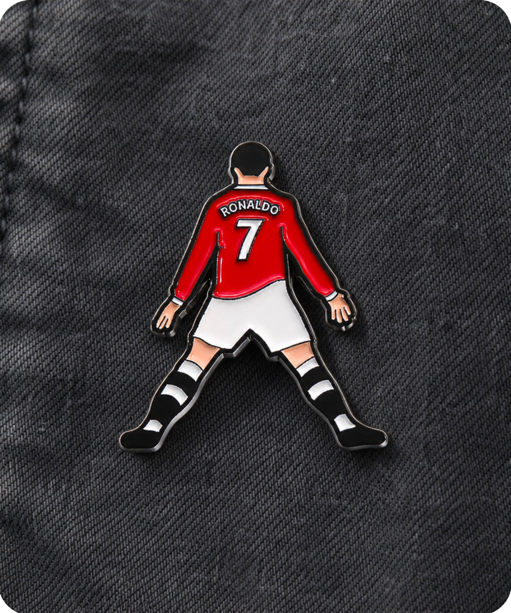 Red Number 7 Football Player Enamel Pin Badge
