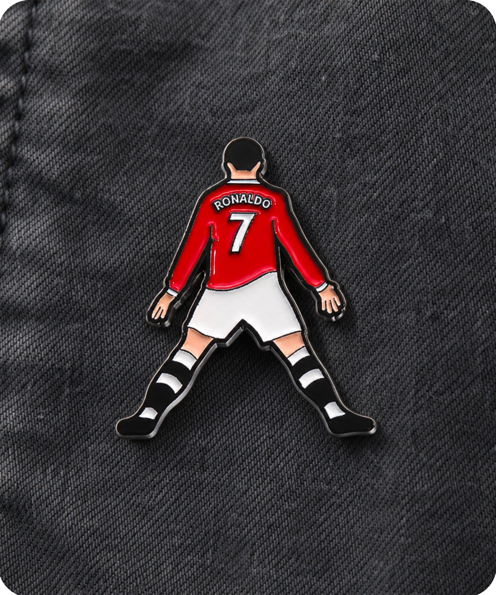 Red Number 7 Football Player Enamel Pin Badge